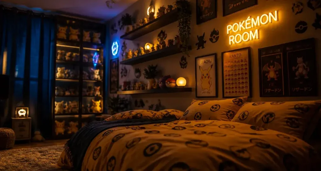 pokemon bedroom : chambre thématique Pokémon décorée