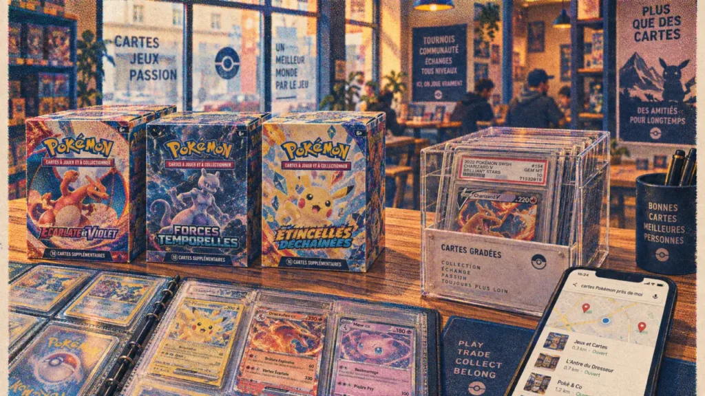 Pokemon card shops near me : stock Pokémon frais, cartes et play local